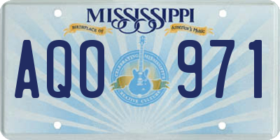 MS license plate AQO971