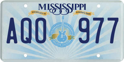 MS license plate AQO977