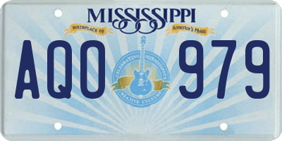 MS license plate AQO979
