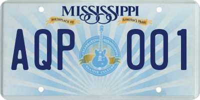 MS license plate AQP001