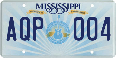 MS license plate AQP004