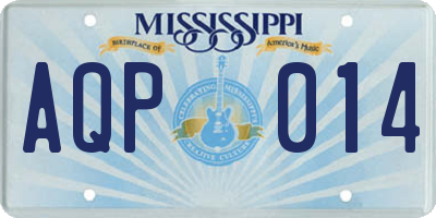 MS license plate AQP014