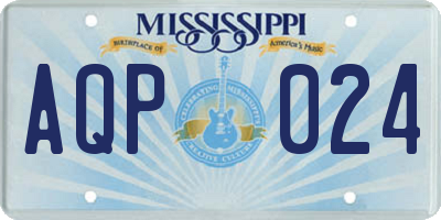 MS license plate AQP024