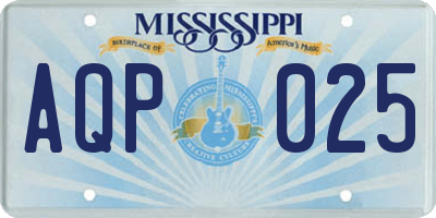 MS license plate AQP025