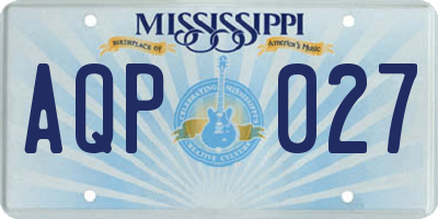 MS license plate AQP027
