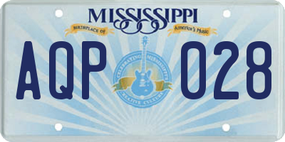 MS license plate AQP028