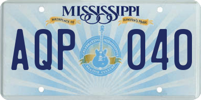 MS license plate AQP040