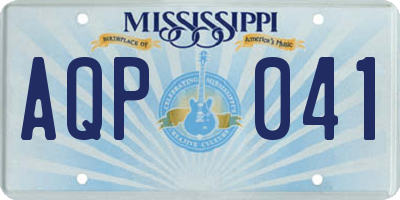 MS license plate AQP041