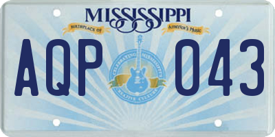 MS license plate AQP043