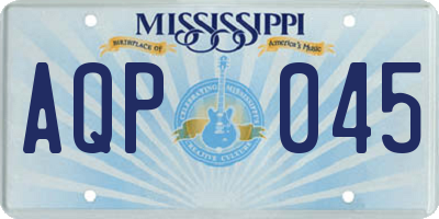 MS license plate AQP045