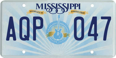 MS license plate AQP047