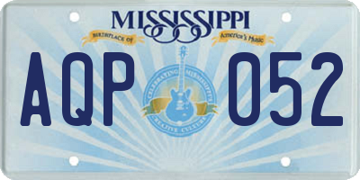 MS license plate AQP052