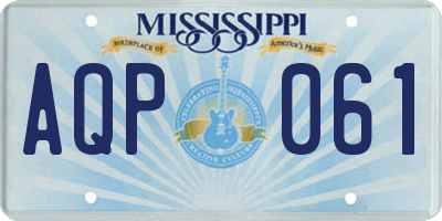 MS license plate AQP061