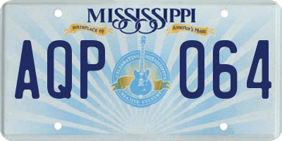 MS license plate AQP064