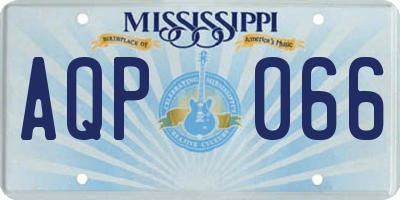 MS license plate AQP066