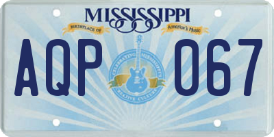 MS license plate AQP067
