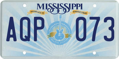 MS license plate AQP073