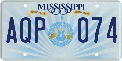 MS license plate AQP074