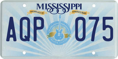 MS license plate AQP075