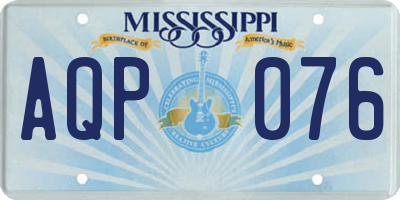 MS license plate AQP076