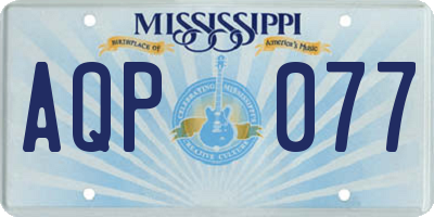 MS license plate AQP077