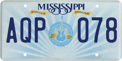 MS license plate AQP078