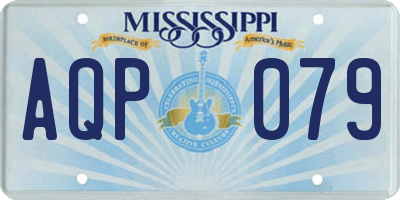 MS license plate AQP079