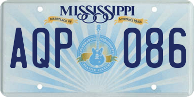 MS license plate AQP086