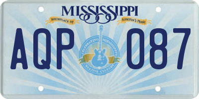 MS license plate AQP087