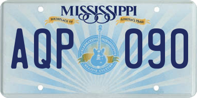 MS license plate AQP090