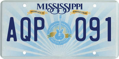 MS license plate AQP091