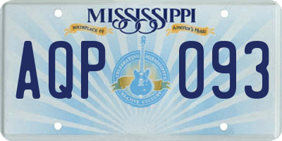 MS license plate AQP093