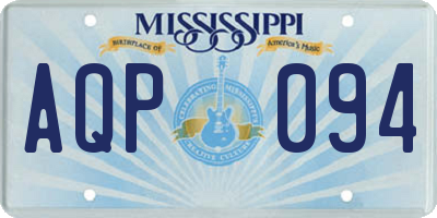 MS license plate AQP094