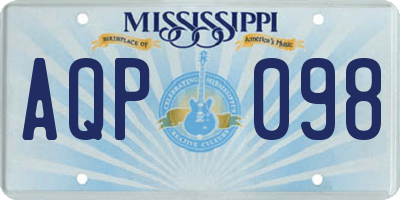MS license plate AQP098