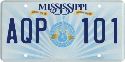 MS license plate AQP101