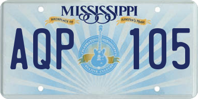 MS license plate AQP105