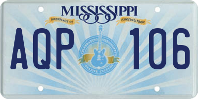 MS license plate AQP106