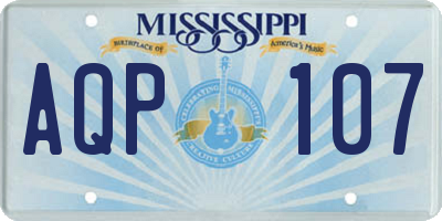 MS license plate AQP107