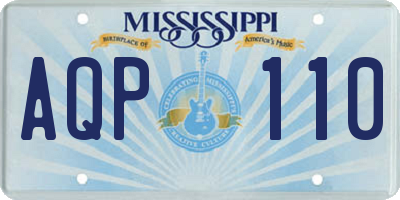 MS license plate AQP110
