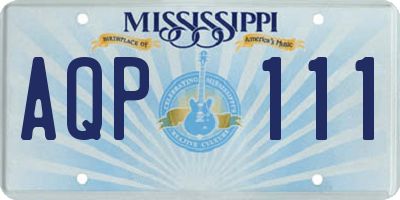 MS license plate AQP111