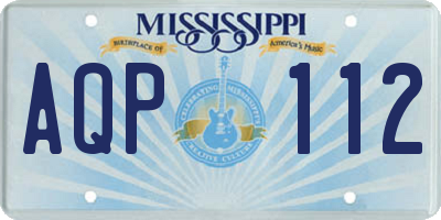 MS license plate AQP112