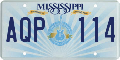 MS license plate AQP114