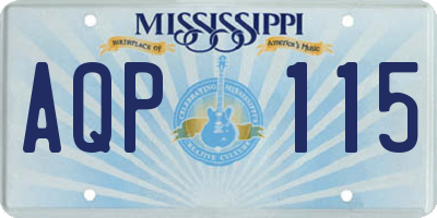 MS license plate AQP115