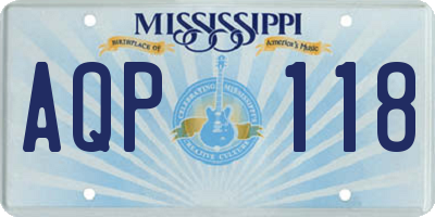 MS license plate AQP118