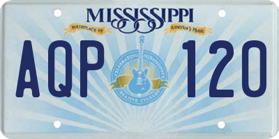 MS license plate AQP120
