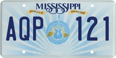 MS license plate AQP121