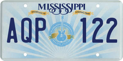 MS license plate AQP122