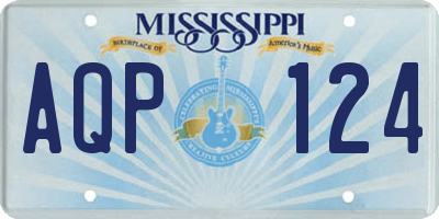 MS license plate AQP124