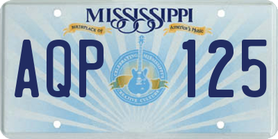 MS license plate AQP125