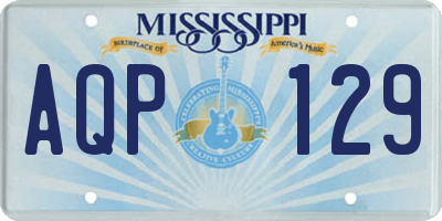 MS license plate AQP129
